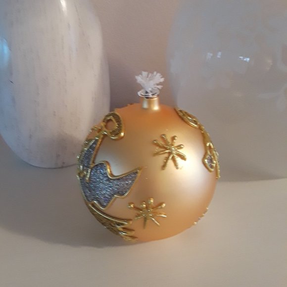 Vintage Mercury Gold Glass Angel Oil Lamp New - Picture 1 of 5